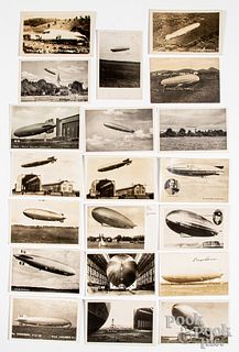 Nineteen real photo postcards of dirigibles