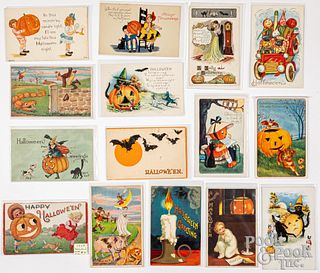 Fifteen Halloween postcards