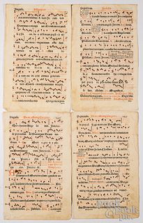 Four early religious music leaves