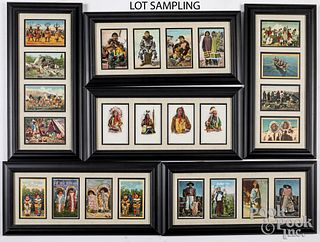 Framed Native American Indian themed postcards