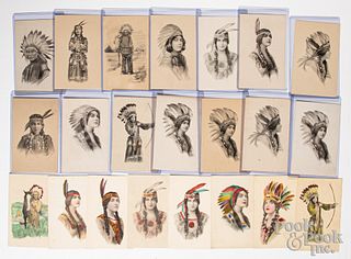 Twenty-two Schlesinger Bros. Indian postcards