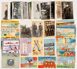 Approx. sixty-five military postcards