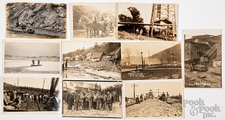 Ten real photo postcards, to include oil mining