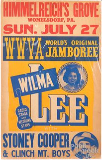 Wilma Lee WWVA concert poster, 1950's