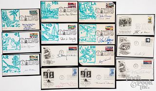 Group of fourteen signed First Day Covers
