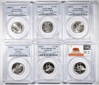 LOT OF 6 PCGS GRADED STATE QUARTERS: