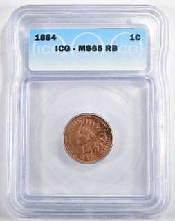 1884 INDIAN CENT  ICG MS-65 RB