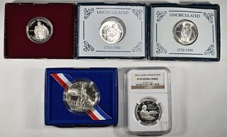 LOT OF 5 COMMEMORATIVE COINS: