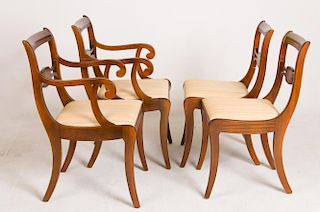 Regency Style Dining Chairs, Set of Four (4)