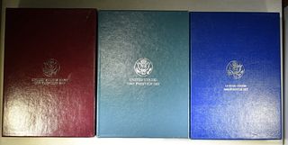1986, 1987, & 1988 PRESTIGE PROOF SETS IN BOX