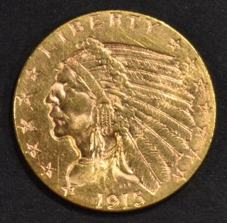 1915 GOLD $2.5 INDIAN  CH BU