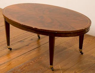 Baker Furniture Mahogany Oval Coffee Table