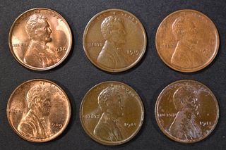LOT OF 6 LINCOLN CENTS: