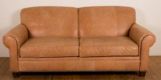 Broyhill Brown Leather Sofa