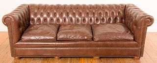 Masters Inc. of Hickory Leather Tufted Couch