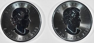 (2) CANADA MAPLE LEAF COINS