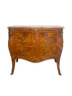 Vintage 2 Drawer French Style Parquetry Commode