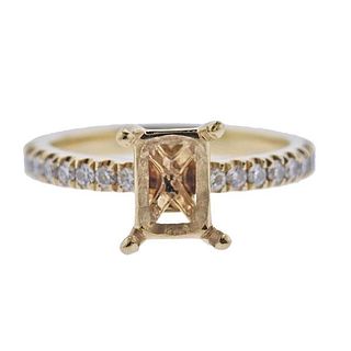 14k Gold Diamond Engagement Ring Mounting