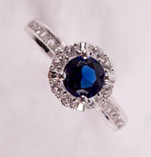 Sterling Silver & Lab Sapphire Cocktail Ring