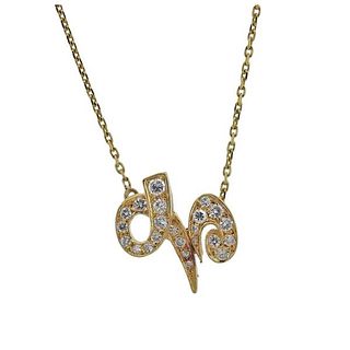 Continental 18k Gold Diamond Pendant Necklace