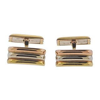 Cartier 18k Tri Color Gold Cufflinks