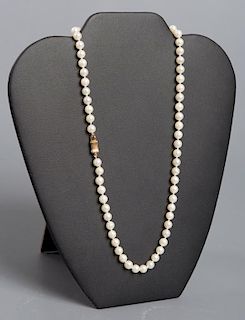 6 MM Pearl Necklace w/ 14K Clasp