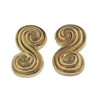 Tiffany &amp; Co 18k Gold Spiro Swirl Earrings