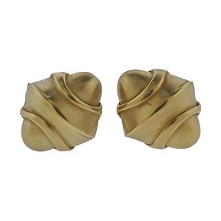 Kieselstein Cord 18k Gold Shell Motif Earrings 