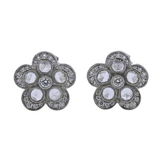 Tiffany &amp; Co Garden Platinum Diamond Flower Stud Earrings