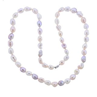 18k Gold Baroque Pearl Necklace