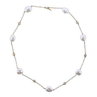 Tiffany &amp; Co Peretti Keshi Pearl Diamond Necklace