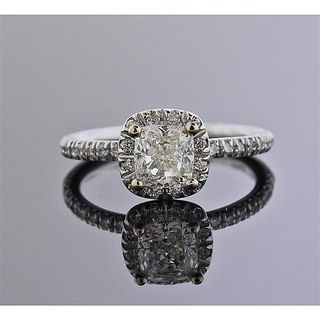EGL 1.21ct SI1 H Cushion Diamond 14k Gold Engagement Ring