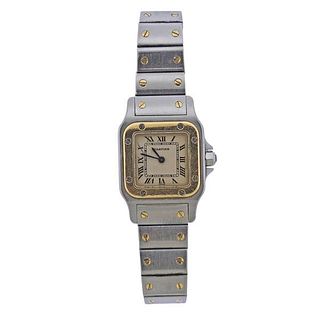 Cartier Santos 18k Gold Steel Watch 105730
