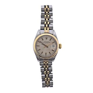Rolex Oyster Date 18k Gold Steel Lady&#39;s Watch 6916