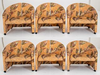 Saporiti Italia Modern "Yonkers" Barrel Chairs, 6