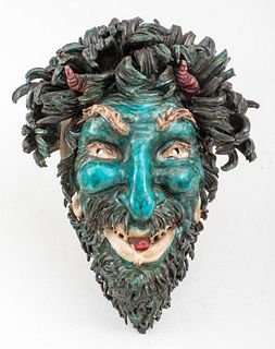 Eugenio Pattarino Ceramic Faun Mask