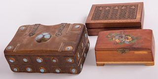 Decorative Wooden Boxes, Three (3)