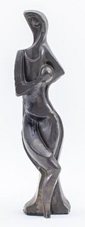 Modernist Abstract Form Glazed Ceramic Sculpture