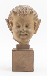 Briand French Art Deco Faun Terracotta Bust