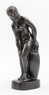 Just Andersen Standing Nude Woman Bronze Sculpture