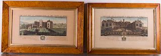 English Architectural Copper Engravings, Pair