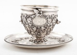 Tiffany & Co. Sterling "Bird's Nest" Cup & Saucer