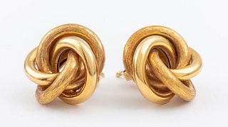 14K Yelloow Gold Knot Earrings