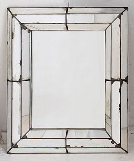 Art Deco Beveled and Faceted Mirror