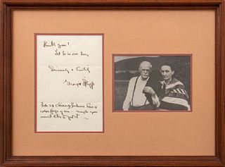 Georgia O'Keeffe Autographed With Photograph