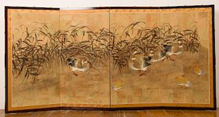 Chinese Screen Painting, Four-Panel