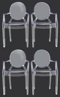 After Philippe Starck Louis Ghost Armchairs, 4