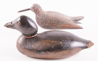 Antique Decoy Duck & Bird Carving