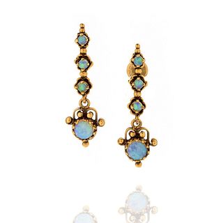 Opal and 14K Earrings
