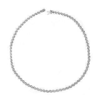 Diamond and Silver Necklace